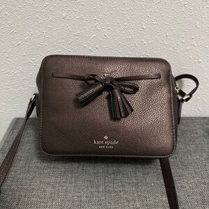 Kate Spade dark purple holiday bow crossbody